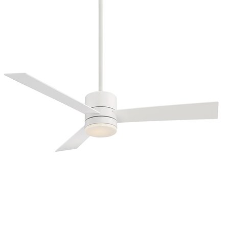 WAC San Francisco 3-Blade Smart Ceiling Fan 52in Matte White with 3000K LED Light Kit and Remote Control F-081L